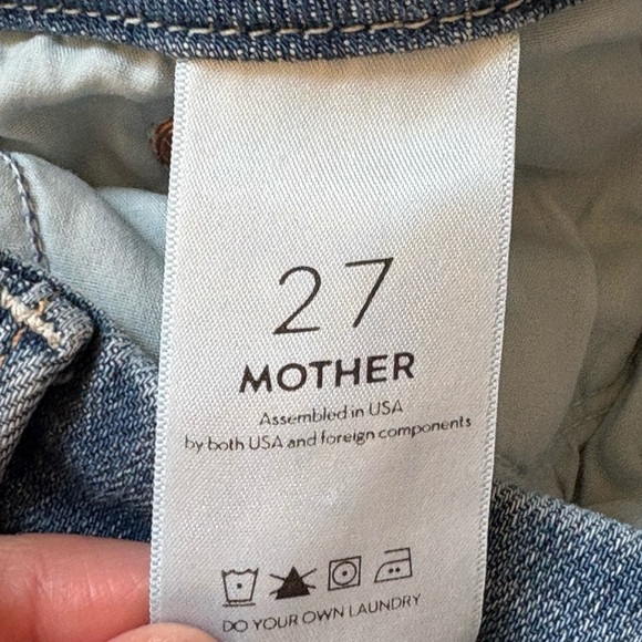 Mother Jeans Size 27 High Waisted Looker Ankle Fray One Smart Cookie Medium Wash - Picture 5 of 9
